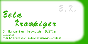 bela krompiger business card